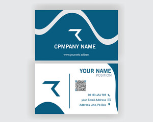 Modern Horizontal Business Card Template Layout with  bleed area print ready eps