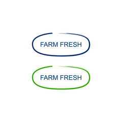 FARM FRESH DESIGN LABELS ( BLUE, GREEN ) ISOLATED ON WHITE