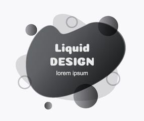 Abstract fluid background black color. Liquid geometric banner flat style isolated minimal futuristic dynamic shape for banner, logo, presentation, flyer, poster, web, print, social post vector 10 eps