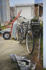 backyard with bicycle