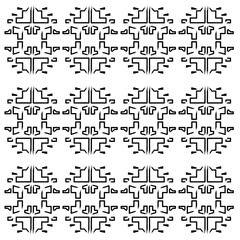 Luxury Simple Design Ornaments, Aztecs Black White