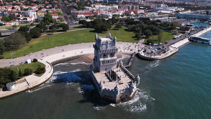 The Belem Tower (Torre de Belém) was built between 1514 and 1520 in a Manuelino style by the...