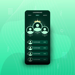 Colorful Game leaderboard with abstract background