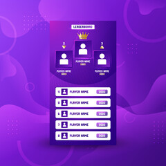 Colorful Game leaderboard with abstract background