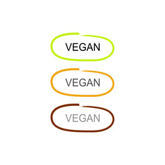 Vegan Colorful Labels ( Green, Yellow, Brown ) 
