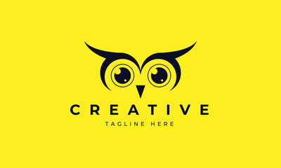 simple owl logo design element template.
