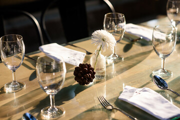 dinner table in an outdoor wedding