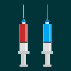 poison and antidote injection serum vector illustration flat icon