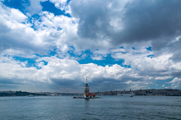 blue sky and naturl clouds over the city of Istanbul