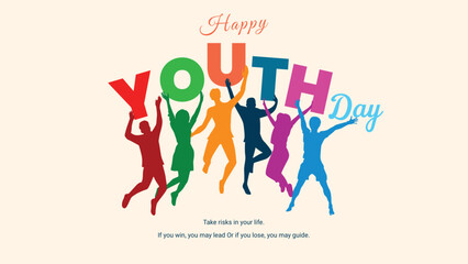 Happy youth day facebook post design template