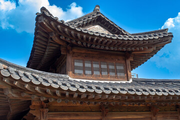 Korean traditional hanok roof architecture