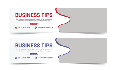 Business tips corporate linkedin cover design or web banner template, Digital marketing business social media web banner design template,