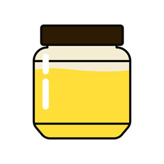 Honey jar cartoon vector. free space for text. wallpaper.