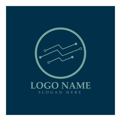 Circuit electronic Logo Template vector design illustration