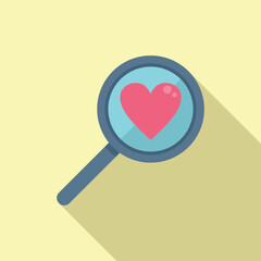 Search online dating icon flat vector. Social profile