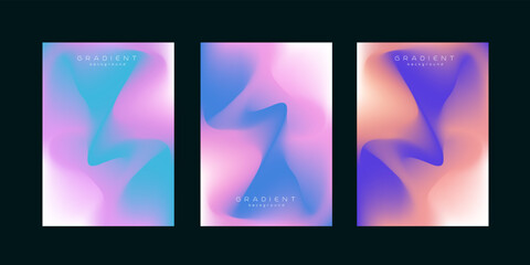 Trendy pastel Abstract fluid wave background creation. Set of abstract for wallpaper, pattern, banners, web design. New trend of gradient flow elements lines. vector, illustrion background design