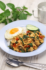 Thai basil chicken ( Gai Pad Krapow )