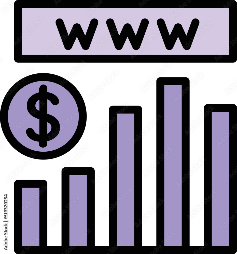 Poster web chart icon outline vector. online transfer. digital app