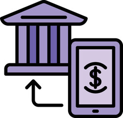 Online bank transfer icon outline vector. Digital money. App cash