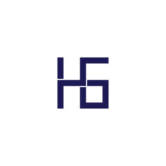 letter hg simple linked line art logo vector