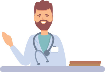 Doctor help icon cartoon vector. Medical care. Advice team