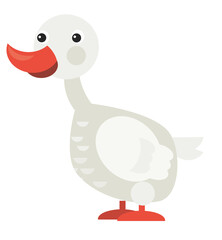 cartoon scene with happy goose illustration