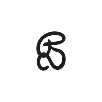 letter r rope design line curve design logo vector