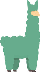 Green lama icon cartoon vector. Cute animal. Peru animal © nsit0108