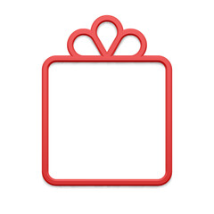 Classic red present cardboard shape decorative bauble Christmas celebrating realistic vector