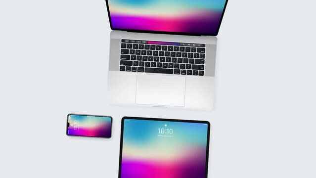 Devices Set Zoom In Laptop Mobile Tablet