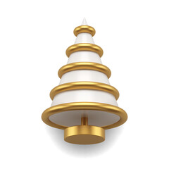 Realistic Christmas tree cone on rack minimalist winter festive holiday design isometric vector