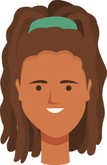 Mascot hairstyle icon cartoon vector. African hair. Rasta afro