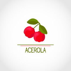 Acerola. Logo, icon, emblem.