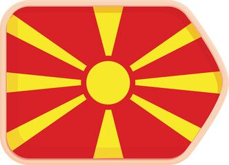 Macedonia flag direction icon cartoon vector. North Macedonia. National travel