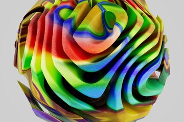 Coloured rings in the style of abstraction 3d render.