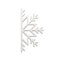 Cute tenderness vertical snowflake half frozen ice ornamental decorative design 3d template vector