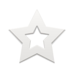 Cute white glossy realistic five pointed classic star border for Christmas decorative design vector