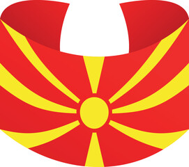 Macedonia badge icon cartoon vector. National eu. Europe freedom