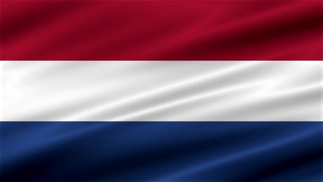 Texture background with a waving flag of the Netherlands. Flag video for design and advertising. 3D-Illustration. 3D-rendering