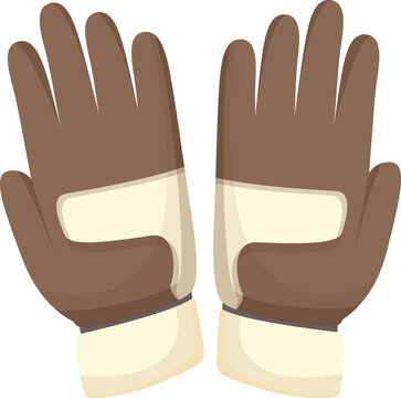 Ski sport gloves icon cartoon vector. Keeper hand. Pair safety