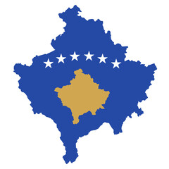 Kosovo map with flag europe cartography