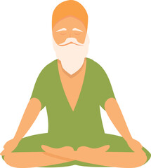 Yogi pose icon cartoon vector. Yoga man. Male meditation