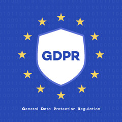 GDPR concept. General Data Protection Regulation. EU flag. Vector Illustration 10 eps