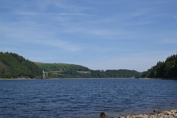 the tower in the middle of lake Vyrnwy in wales