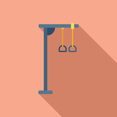 Sport rings icon flat vector. School gym