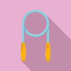 Jump rope icon flat vector. Sport school