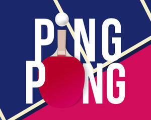 Ping pong Poster Template. Table and rackets for ping-pong. Vector illustration EPS10 - obrazy, fototapety, plakaty