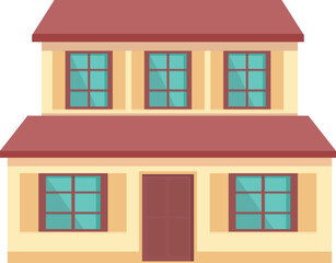 Beach house icon cartoon vector. Modern building. Front cottage