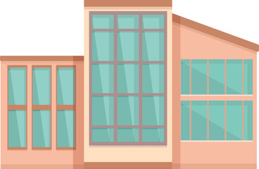 Roof villa icon cartoon vector. Home building. Front cottage