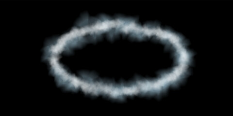 Naklejka premium Smoke oval. Isolated on black background. Vector illustration.